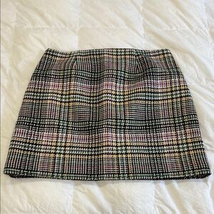 LOFT Plaid Mini Skirt - Black, Pink, Yellow